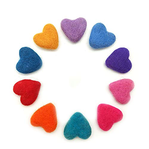 Egurs 10 Stück Handgefertigte Filzherzen DIY Filz Dekoration Geschenke,3CM