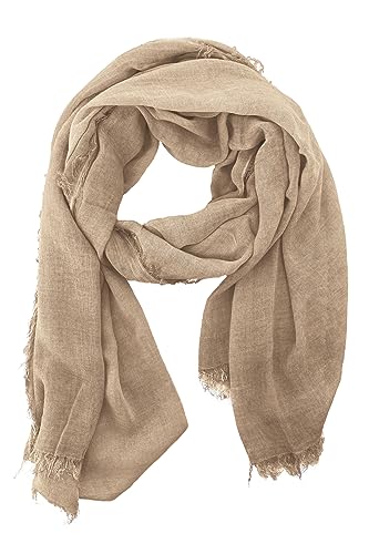 JOPHY & CO. Sciarpa Donna Uomo Elegante Leggera Morbida a Stola Rettangolare in Fibra di Bambù a Tinta Unita o Fantasia Colori (Camel)