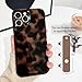 NITITOP Compatible with iPhone 14 Pro Max Case with Wrist Strap Cute Stylish Leopard Aesthetic Tortoise Amber Design for Women Girls Men Soft TPU Shockproof Protective Cover - Brown