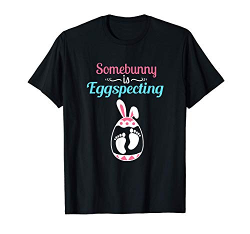 Somebunny Is Eggspecting Bunny Ears Easter Pregnancy Reveal T-Shirt