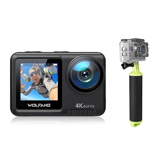 Cámara deportiva WOLFANG 4K60FPS que flota en el agua GA420