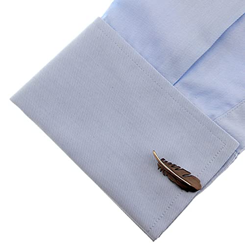 Mancuernillas para hombre, negras, pluma personalizadas miniatura 2