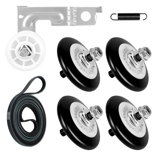 Dryer Repair Kit Fits for LG Kenmore Dryer Drum Roller Kit 4581EL2002C 4581EL2002H AGM75510755 4581EL2002A & Dryer Belt 4400EL2001F 4400EL2001A & Idler Pulley 4561EL3002A 4560EL3001A by Techecook