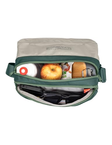 VAUDE Umhängetasche ROM S III - hochwertige Messenger Bag Herren & Damen aus recyceltem PET, wasserabweisende Schultertasche mit Notebook-Fach - dark forest, Mittelgroße