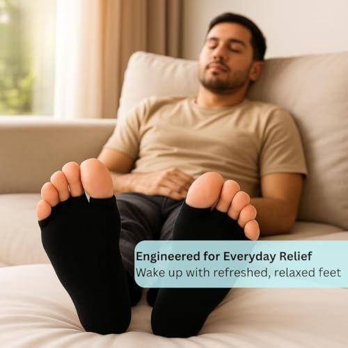 Image of Compression Foot Sleeves for Plantar Fasciitis Pain Relief | Open Toe Ankle Support Socks for Men & Women | Arch Support, Heel & Foot Pain Relief | Breathable, Stretchable | Multicolor ( Free Size)