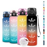 Trinkflasche Kinder- 0 5 liter- Trinkflasche, Trinkflasche mit Uhrzeit, Trinkflasche Auslaufsicher, Trinkflasche mit Zeitmarkierung, Leicht zu Reinigen, Trinkflasche Erwachsene für Reisen, Outdoor