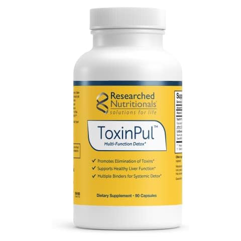Researched Nutritionals ToxinPul Binder & Detox Cleanse Support - Humic Acid, Fulvic Acid, Cilantro, Dandelion Root & Chlorella to Help Supports Healthy Toxin Removal (90 Capsules) Cover