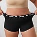 Women's Plus Size Fashion Boyshort Panties Cotton Boxer Briefs Stretchy Moisture Wicking Underwear Comfort Underpants Black