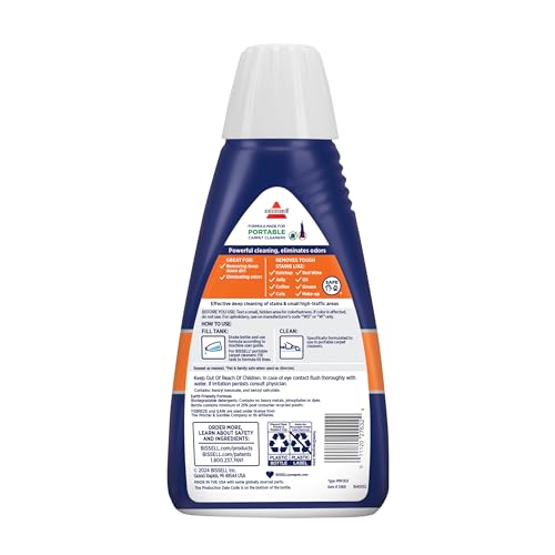 Image of Bissell Spot & Stain with Febreze + Gain Original Scent Formula for Little Green Devices, Portable Carpet Cleaners (3968), 32 Fl Oz (Pack of 6)
