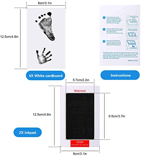 Baby Footprint Kit,4 Printing Cards and 2 Templates,Baby Footprint Kit Foot and Hands Ink Pads,Non-Toxic,Non-Staining,Pet Footprint Kit,Original Gifts For Newborn Babies