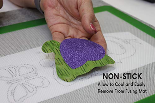 Precision Fusing Mat (17" X 24") Includes Non-Slip/Nonstick Mat With See-Through Design For Appliqué Creation, And Bonus Teflon Coated Pressing Sheet! #TOP3