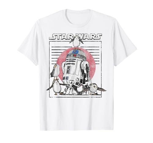 Star Wars Last Jedi Flock of Porgs Surround R2-D2 T-Shirt T-Shirt