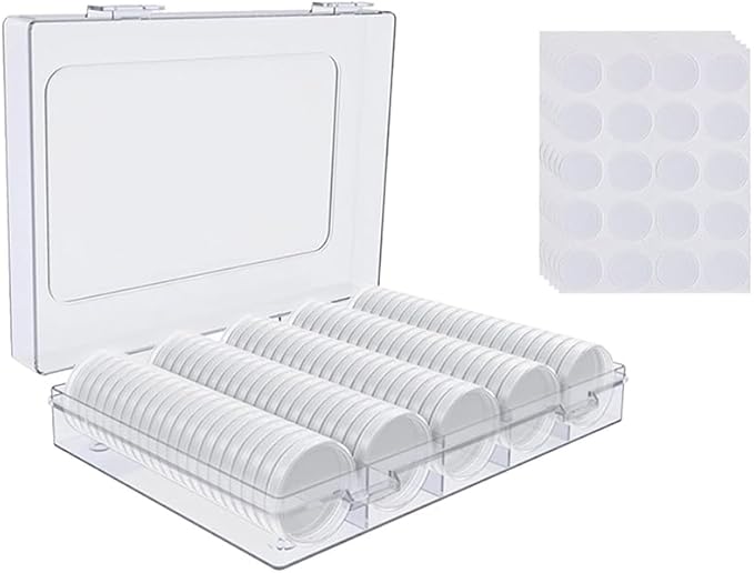 100 Coins Plastic Capsule Holder - for Collectors Round 30mm