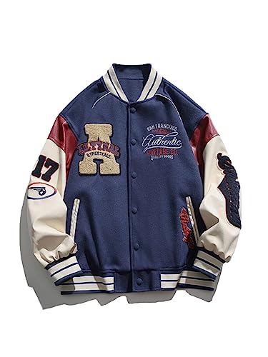 Aelfric Eden Herren Oldschool College Jacke Vintage Oversize Baseballjacke...