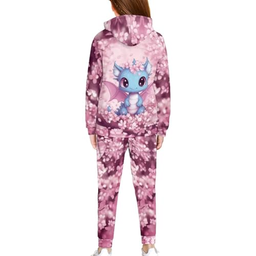 2 Piece Pullover Hoodie + Sweatpants Clothing Set Girls Sweatsuits2