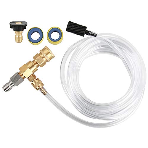 DEDC Adjustable Soap Chemical Soap Syringe Injector for Pressure Washer, 3/8 Inch Quick Connect