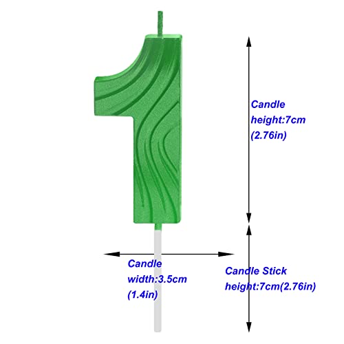 2.76Inch Terraced Fields Shape Number 1 Green Candles, Green 1 Candles/Cake Toppers For Birthday, Wedding, Baby Shower, Anniversary Decorating And Celebrating For Adults/Kids Party(Green 1) #TOP1