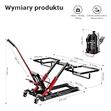 Wiltec Podnośnik hydrauliczny 3-w-1 do motocykli, quadów i kosiarek, maks. wysokość 530 mm maks. 300 kg nośności, mobilny lewarek