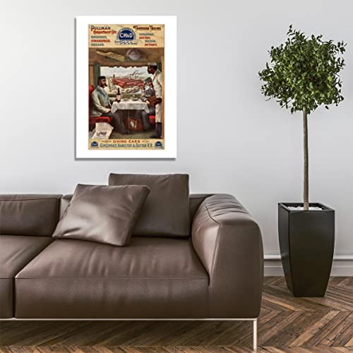 Affiche Pullman compartment Cars souvenirs de voyage cadre moyen format - 5