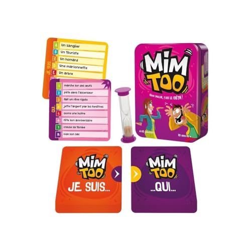 Asmodee - MIMTOO - Jeu de Société d'Ambiance Drôle pour Adultes et Enfants Dès 10 Ans - Jeux de Mimes pour Soirées en Famille ou Entre Amis - 4 à 10 Joueurs - Parties Rapides 20 Min - en Français