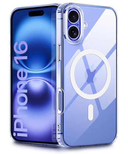 WOW IMAGINE Ultra-Hybrid Back Case Cover for iPhone 16 Compatible with MagSafe | Sleek Hard Crystal Clear Back | Drop & Camera Protection | Shockproof Mobile Case For iPhone 16 (PC & TPU, Transparent)- Best and cheap mobile covers in India