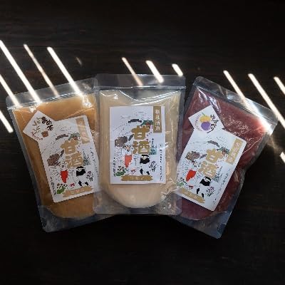 (天然醸造)老舗蔵元が大吟醸の酒粕だけでつくった甘酒[プレーン・ゆずベリー・まめ茶]280g×3袋