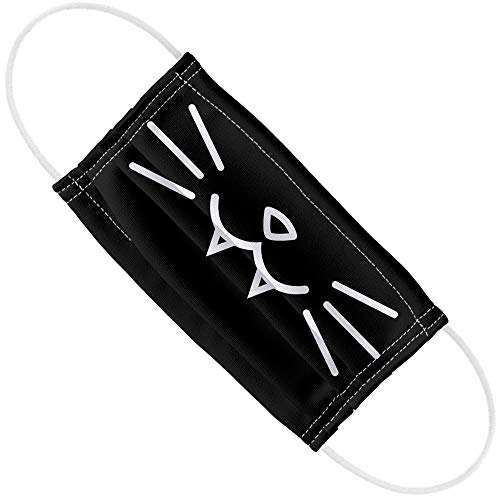 Popfunk Cat Fangs Simple 1-Ply Reusable Face Mask Covering with Adjustable Nose Wire, Unisex