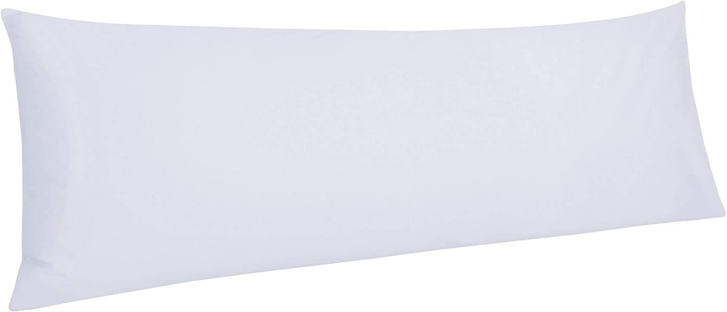 Minor Monkey Body Pillow Pillowcase White 20x54 with Zipper Closer Set of 1 Body Pillow Case Luxury - 800 Thread Count Hotel Quality 100% Pure Natural Cotton Body Pillowcases (White, 20 x 54)