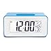 Awasa Relojes de Alarma LED Digitales Relojes de Estudiante con Semana Snooze Termómetro Reloj Calendario de Mesa electrónico Temporizador de Escritorio 3 Colores Reloj Azul
