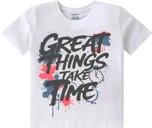 Image of kiddeo Boys Cotton Printed Regular Fit T-Shirt(Pack of 5)