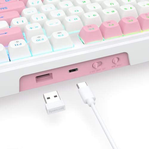 Image of Redragon K745 PRO Wireless Gasket RGB Gaming Keyboard, 108 Keys Mechanical Keyboard w /Extra 4 Hotkeys, Hot-Swap Socket, 5-Layer Noise Dampening, See-Through Round PBT Keycaps, Creamy Linear Switch