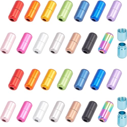 Ph Pandahall WH-FIND-PH0002-96-US24 15 Colors No Tie Shoelace Buckle 30Pcs Tieless Buckle Lock Metal Turnbuckle Connector Aluminum Jewelry Clasps cover