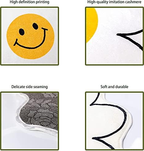 Cute Smiley Face Rug Sunflower Rug Fluffy Rug for Kids Room Bedroom Mats Cute Bath Mat Water Absorption Non Slip Carpet Kawaii Carpet Cute Wall Decor Soft Children Area Rugs (Pink, Diameter 31.5)