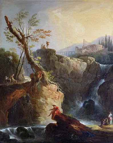 Impression d'art mural la cascade de Claude Vernet poster vintage haut de gamme 60x90