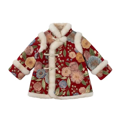 Veste chinoise en velours pour enfant manteau chaud traditionnel du Nouvel An