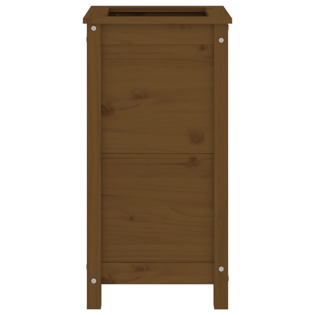 Macetero, jardinera para exteriores, maceta para plantas, maceta para plantas, maceta adecuada para jardines, restaurantes, cafeterías, patio trasero, color marrón miel, 40 x 40 x 78 cm, madera maciza