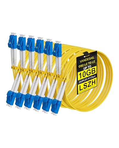 VANDESAIL LC to LC Fiber Patch Cable 1M (3ft) 6 Pack OS2 Fiber All Tested