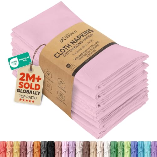 Utopia Kitchen Stoffservietten [12er Pack, Babyrosa] 46x46 cm Waschbare Tischservietten für Hotel, Mittagessen, Restaurant, Hochzeiten… – Ansicht 1
