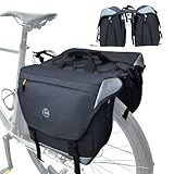 Kinetrail Bike Panniers, 25-35L Expandable Bike Saddle Bag for Rear Rack, Waterproof Large Capacity Reflective Strip Bicycle Panniers, Ebike...