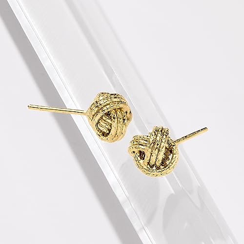 Ross-Simons Italian 14kt Yellow Gold Textured Love Knot Stud Earrings3