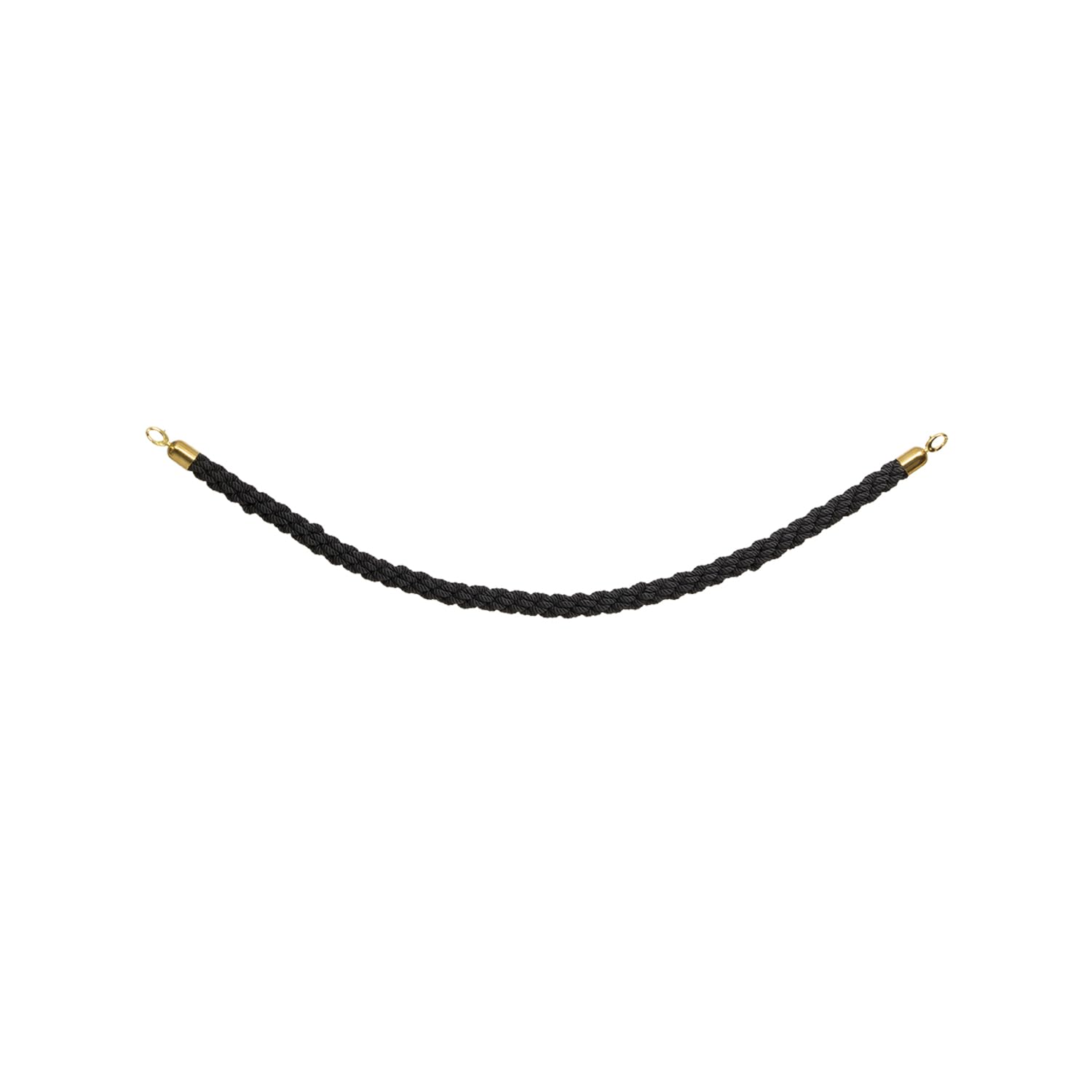 SECURIT - Corde Torsadée pour Système de Barrière Classic - avec Embouts Métalliques - pour Bar, Restaurant, Boîte de Nuit, Boutique - L. 152 cm - Finition Dorée - Noire
