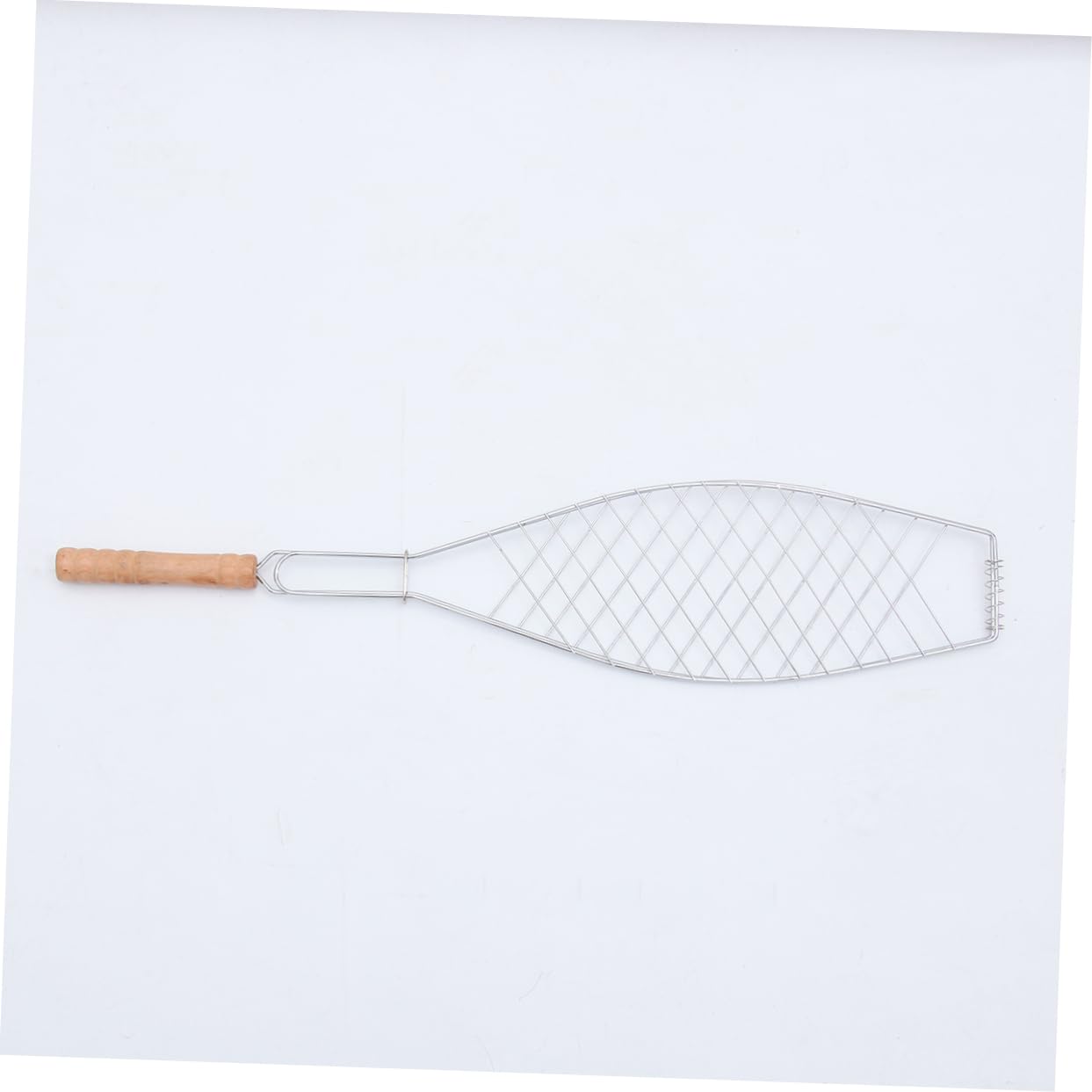 Juego de 4 pinzas antiadherentes para parrilla de hierro con mango de madera, juego de clips para barbacoa de pescado y carne para acampar al aire libre, herramientas perfectas para asar y cocinar