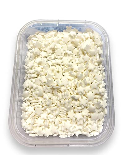 Sprinkles Stelline Di Zucchero Per decorazioni. 60 GRAMMI (Stelline Bianche)