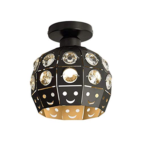 Preisvergleich Produktbild JYDQM Schmiedeeisen-Kristalldeckenleuchte Nette Karikatur-Design Smiley-Gesicht Dekoration Schöne Korridor Veranda Decken-Beleuchtung