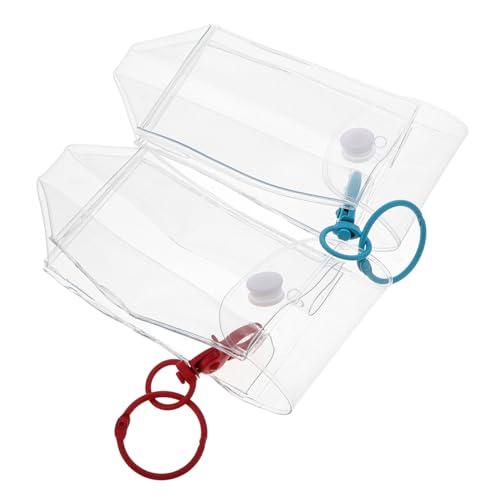 SEWOART 2Pcs Transparent Doll Storage Bag with Keychain PVC Carrying Case for Figures Portable Clear Display Bag for School Travel Stylish Accessory for Collectibles