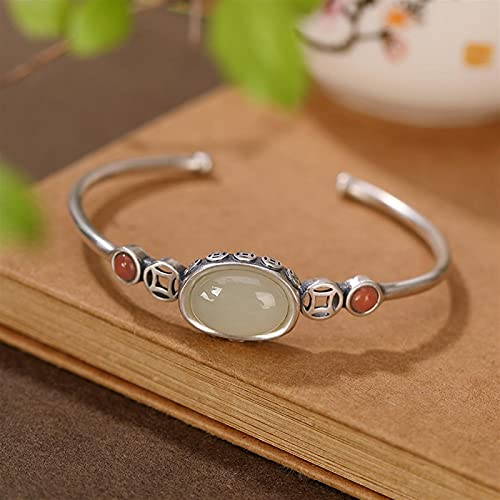 Jade de Hetian bracelet s925 précieux, le cadeau rétro idéal pour une femme