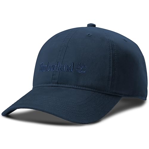 Timberland Cooper Hill Mens Baseball Cap - Cotton Canvas Adjustable Lightweight & Stylish Hat for Outdoor Activities Dark Denim One Size