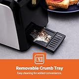 Geepas 2 Slice Bread Toaster with 7 Level Browning Control | Removable Crumb Tray, Defrost, Reheat & Cancel Function, Cord Storage | 750W, Black (Renewed) - Image 4