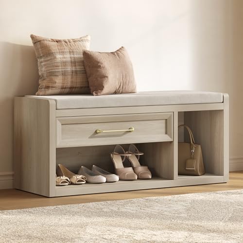 SICOTAS Shoe Bench with Storage, Farmhouse 40.6" Extra Wide Entryway