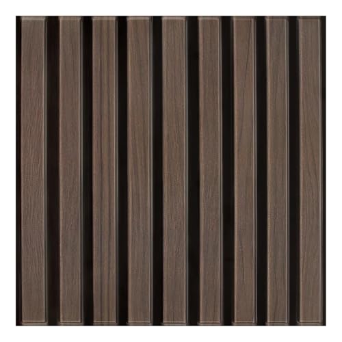 Commomy 10 Piezas Paneles de pared 3D Efecto Madera Blanco, Autoadhesivos, 30 x 30 cm, Revestimiento de Paredes Madera PVC Pared Salon Dormitorio Interiores Paneles decorativos Pareds